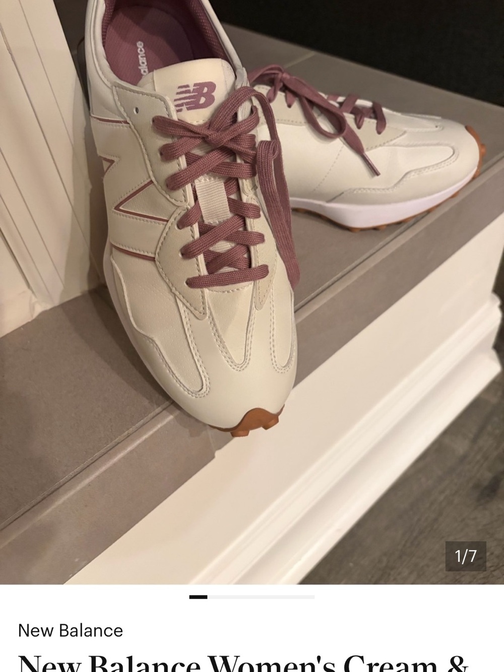 New Balance Women's Cream & Mauve Lace-Up Sneaker size 11 - Picture 15 of 15
